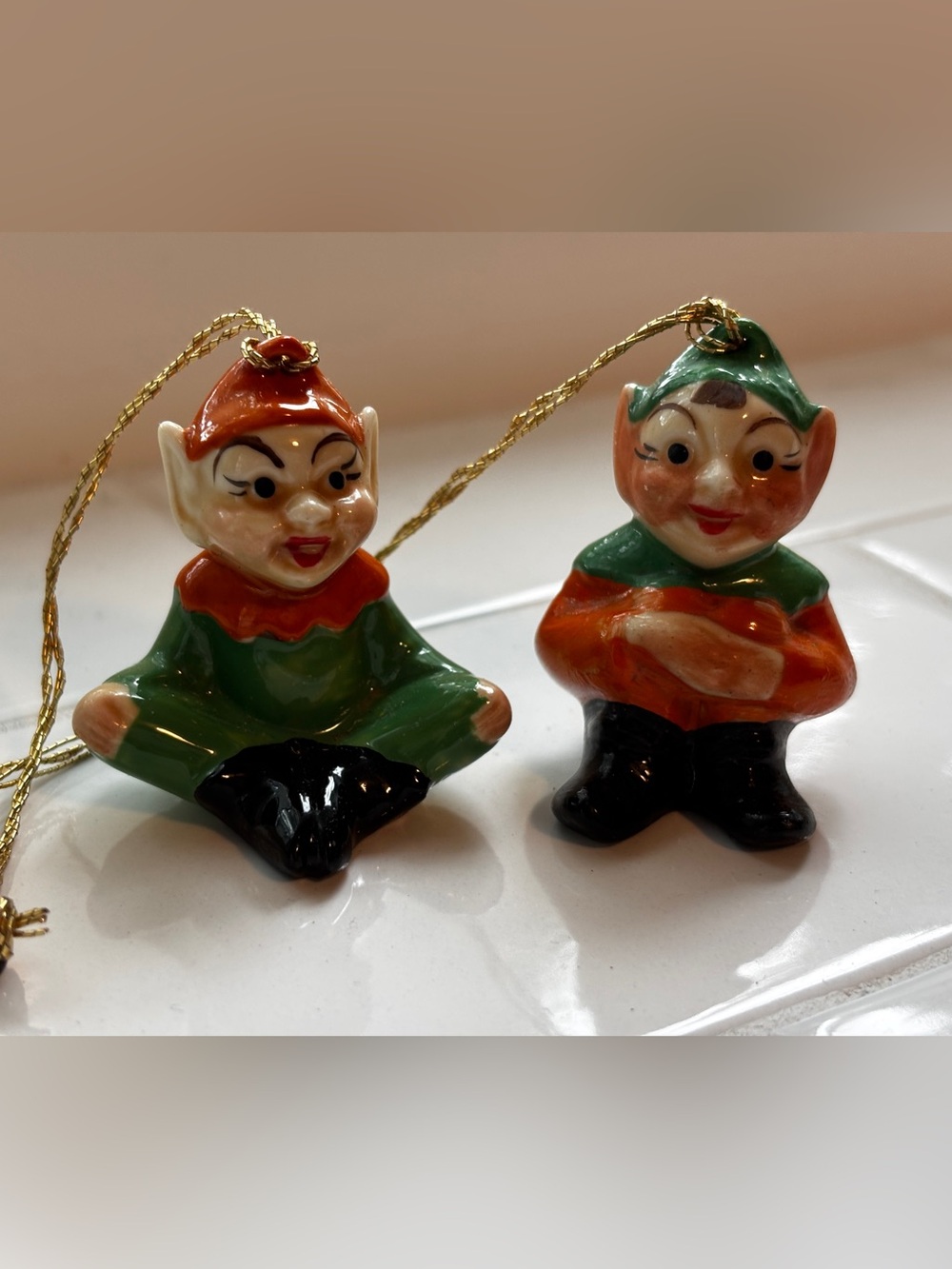 Vintage Dresden Muller Volkstedt MINI Leprechauns, Irish Lucky Ornaments, Miniat